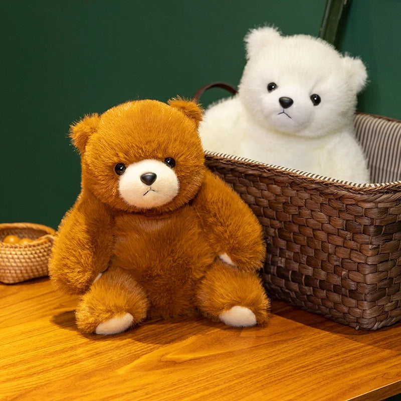 Kawaii Brown Bear Plush Toys Soft Stuffed Animal Pillow Polar Bear Comfort Doll for Back to School Anime Birthday Gifts