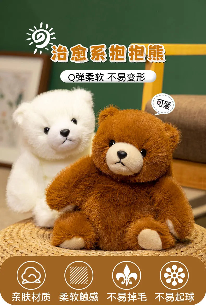 Kawaii Brown Bear Plush Toys Soft Stuffed Animal Pillow Polar Bear Comfort Doll for Back to School Anime Birthday Gifts