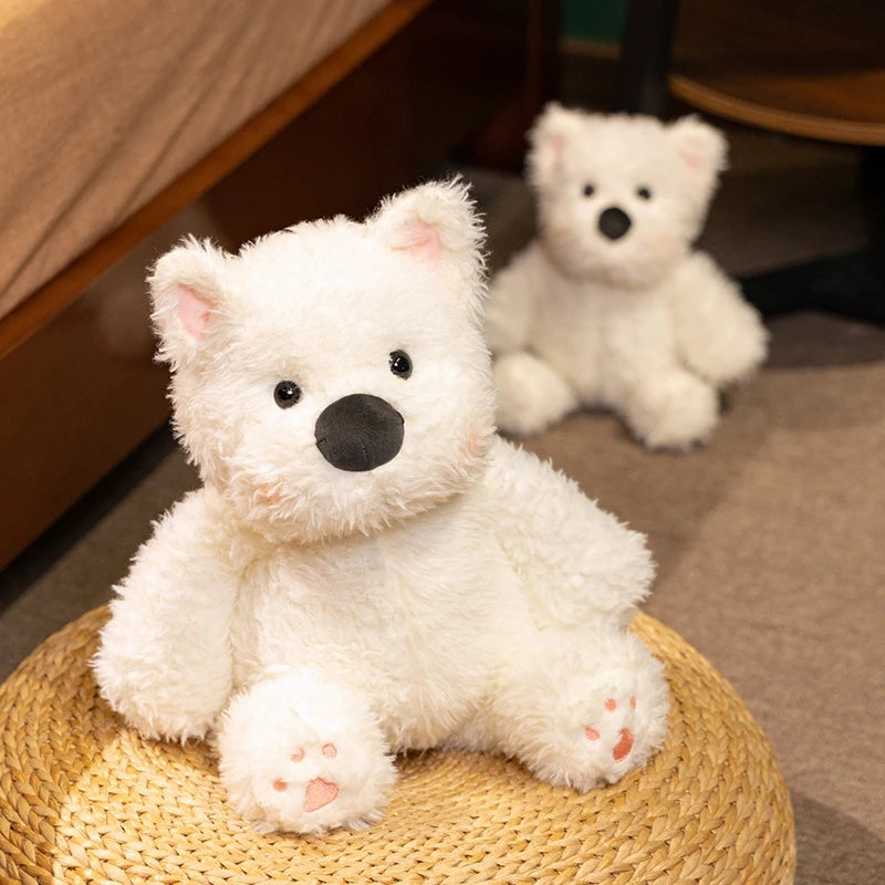 Hot 33/45cm Cute Plush West Highland Dog Plush Toy White Terrier Dolls Stuffed Soft Dog Pillow Kawaii Toy For Birthday Xmas