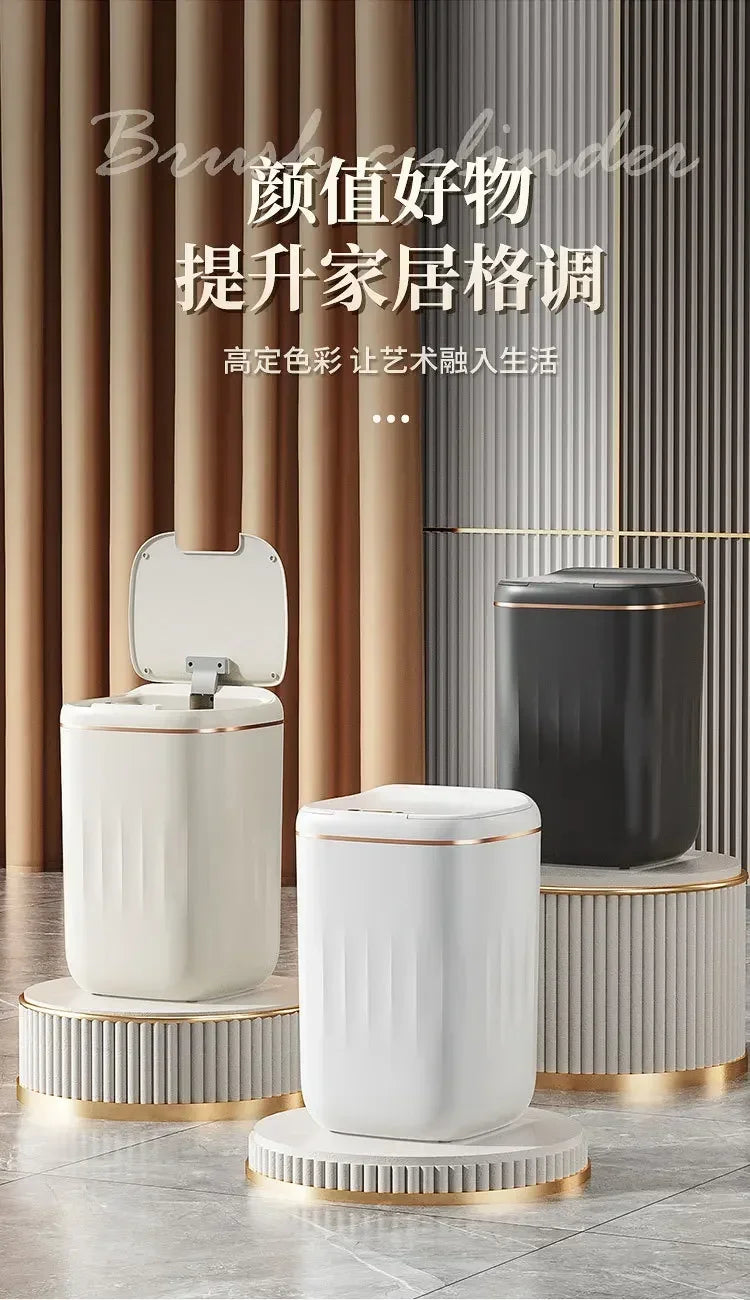 20L Smart Trash Can with Lid Waterproof Large-capacity Trash Bin Rechargable Automatic Garbage Can Fo Kitchen Bedroo Wastebasket