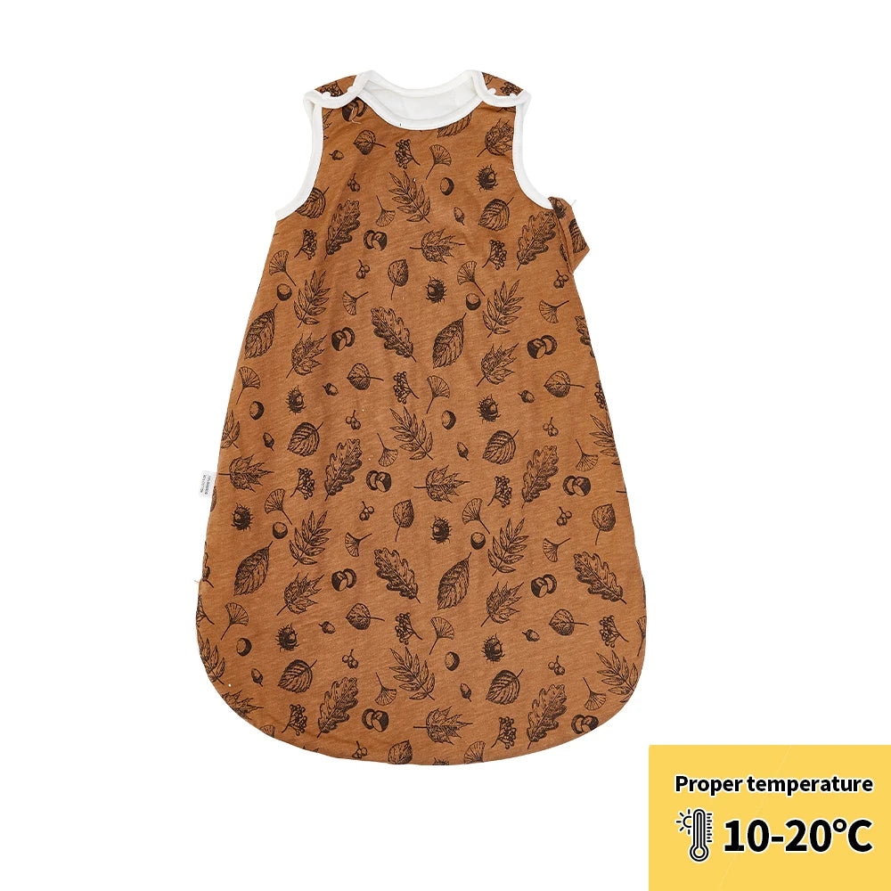 Elinfant Sleeveless Soft Newborn Baby Sleeping Bag Bamboo Cotton Warm Wearable Blanket Winter Print Vest Sleep Sack
