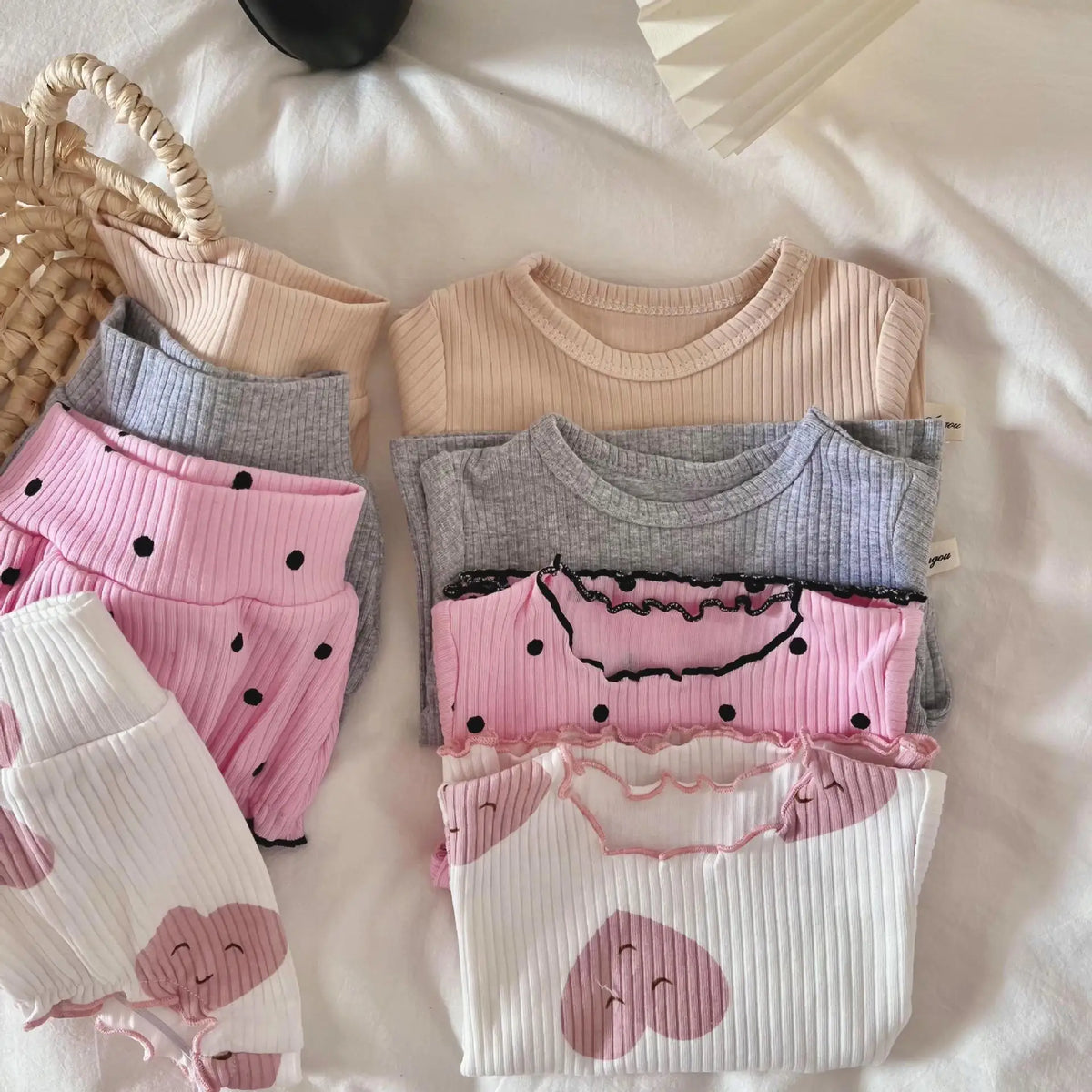 2psc Summer Baby for Boys and Girls Casual Short Elasticity Sleeve Top + Shorts Solid Color Kids One-Piece Fashion Baby Clothing