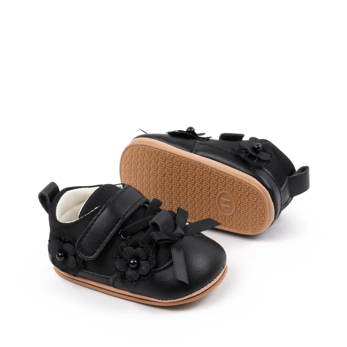 Baby Girls First Walking Toddler Shoes For 0-18 Months Spring And Autumn High Quality TPR Sole Four Colors Cute Flower Design