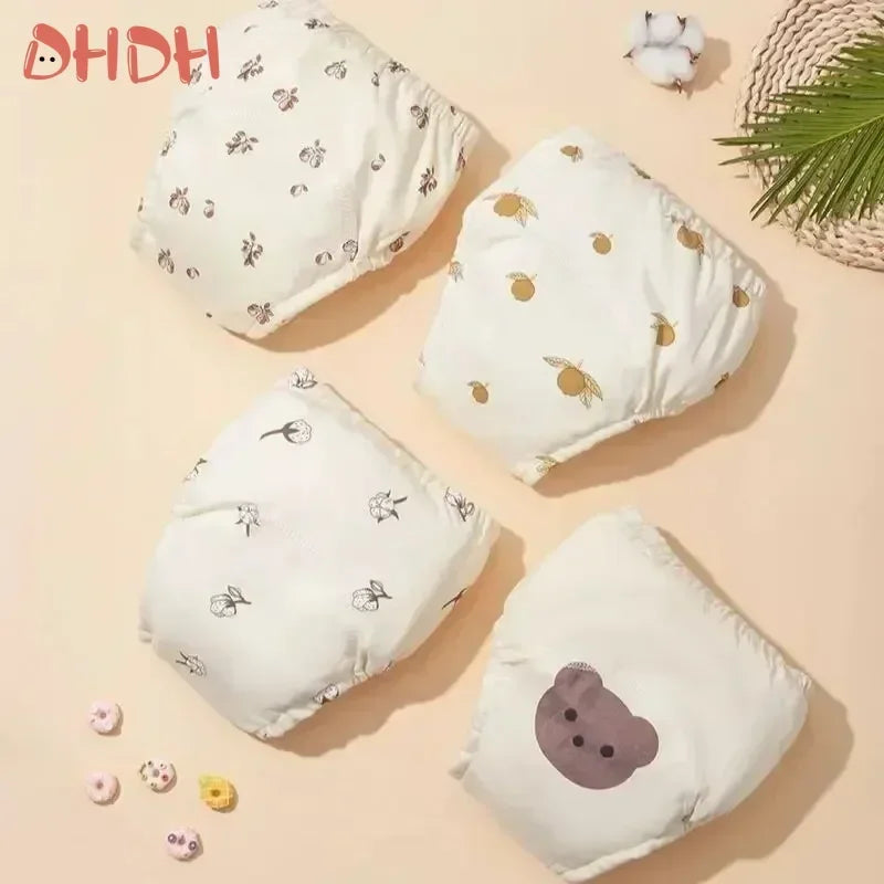 6 Layer Reusable Waterproof Cotton Baby Training Pants Infant Shorts Underwear Cloth Baby Diaper Nappies Panties Nappy Changing