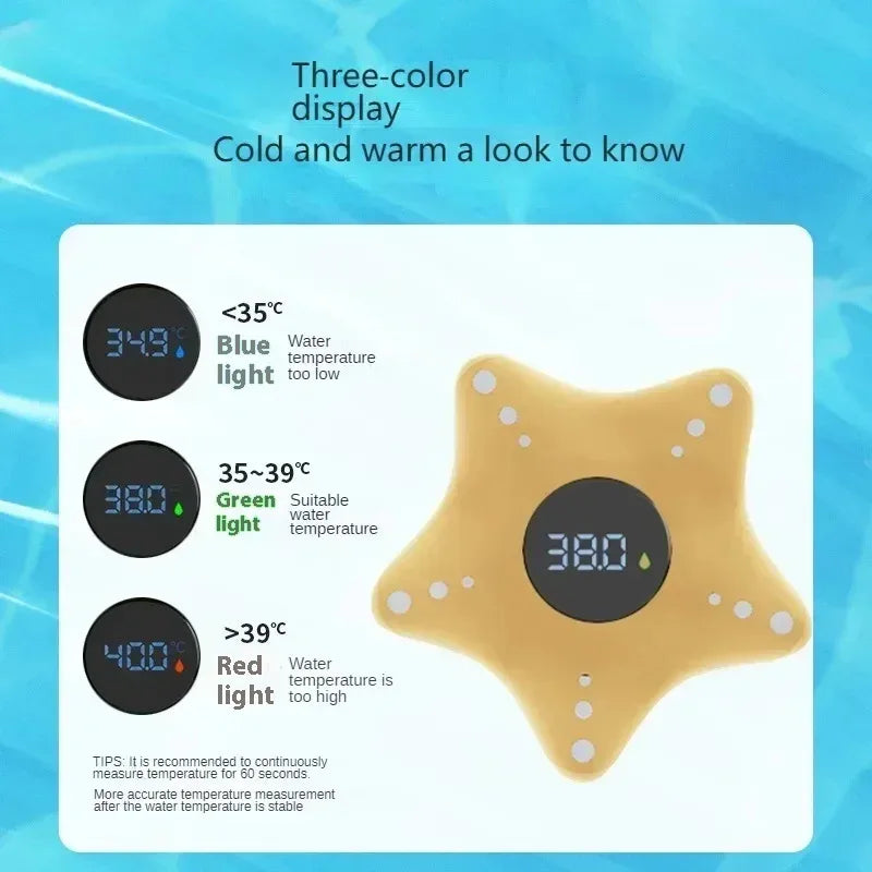 Floating Star Bath Thermometer, LED Display Water Temperature Monitor, Safe Bath Time Toy for Babies & Kids (Newborn Gift)
