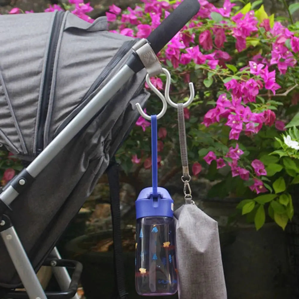 Creative S Shape Baby Stroller Hooks PU Double Hook Hanging Hook Stroller Accessories Solid Color Stroller Accessories Baby