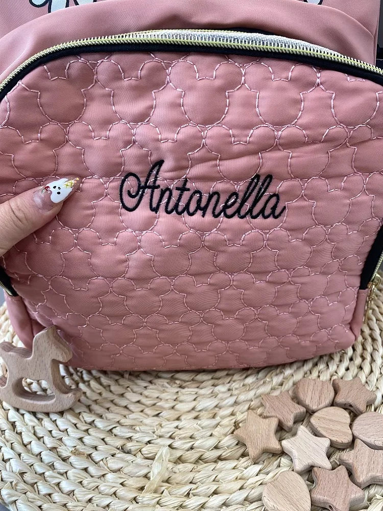 Personalized Name Mommy Bag Multi-functional Double Shoulder Storage Diaper Backpack for Outdoor Traveling Mom Gift