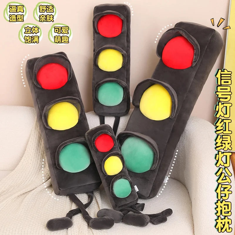 Lifelike Stuffed Signal Lamp Plush Toys Soft Traffic Light Toys For Children Funny Traffic Game Props Creative Home Decor