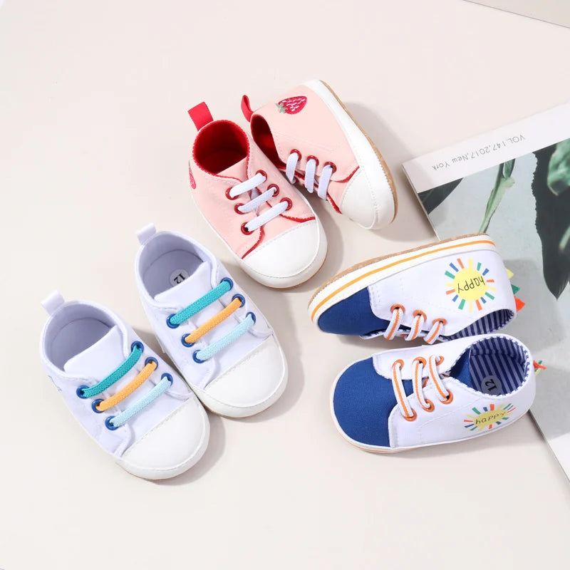 Hoting Selling Spring and Autumn Baby Boys and Girls Canvas TPR Anti Slip Cute Cartoon Printing High Quaity Soft Cotton
