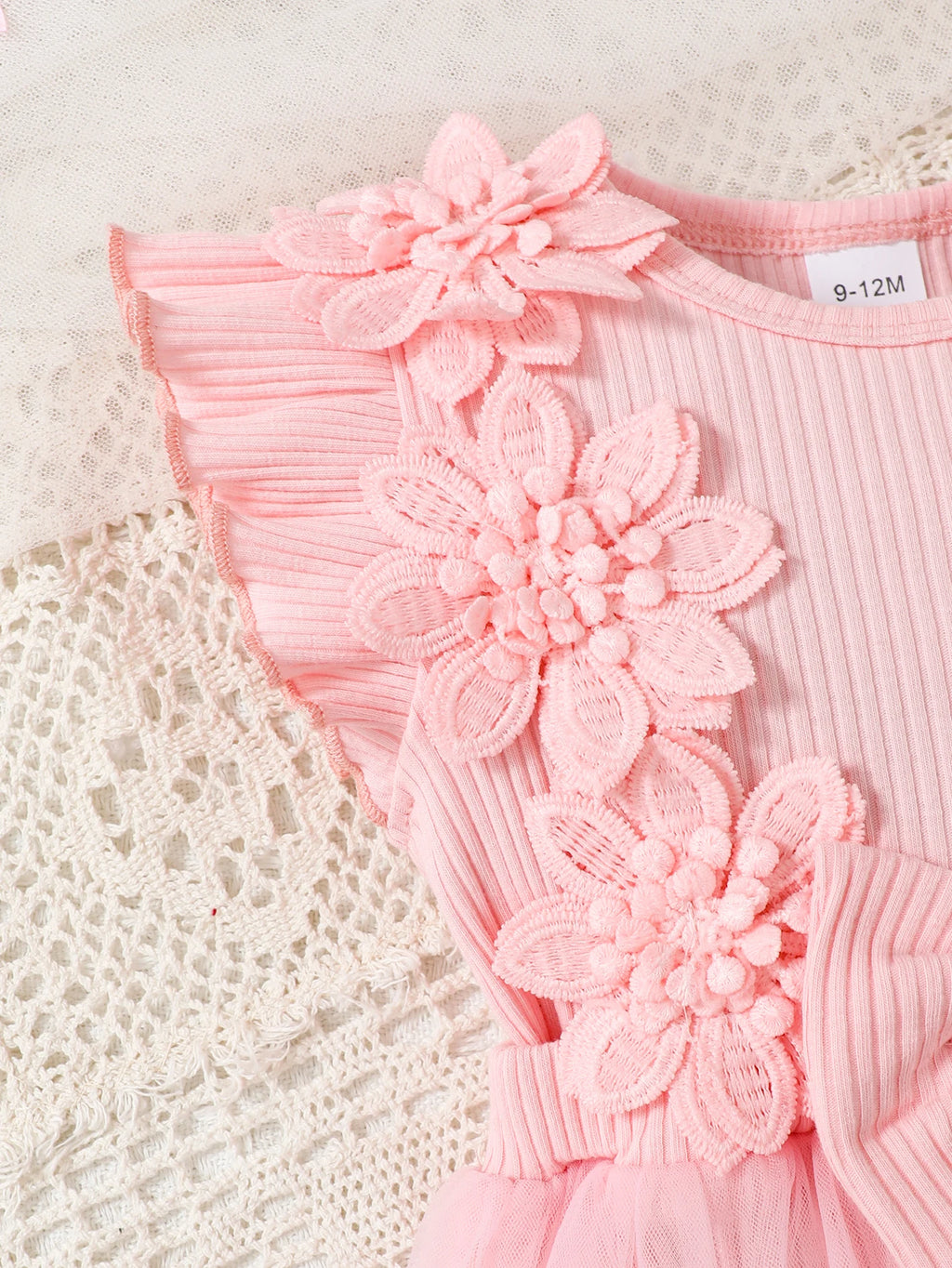 0-18 Months Newborn Baby girl Bodysuit Beautiful Flower Bow Chiffon Jumpsuit+Headband 2Pcs/Set for Baby Summer Fashion Jumpsuit