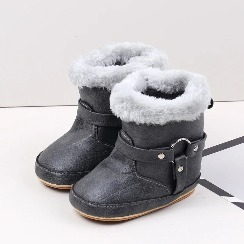 Hot Selling Winter Baby Boy And Girl Pre Walking Toddler Shoes Fashion Design Fleece-lined For 0-18M Baby Winter Cotton Boots
