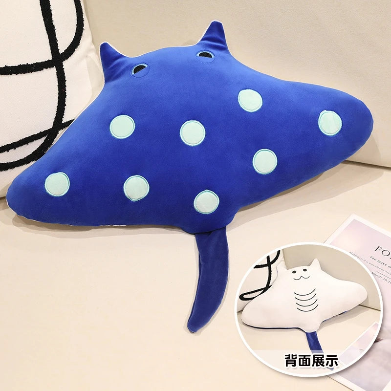 Hot Ray Cat Manta Rays Plush Toy Soft Stuffed Sea Animals Devil Fish Cute Sleeping Companion Cuhsion for Children Birthday Gifts