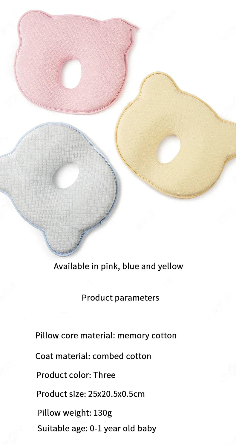 Newborn Baby Memory Pillow Four Seasons General Memory Foam Baby Pillow Pure Cotton Anti-Migraine Newborn Shaping Pillow