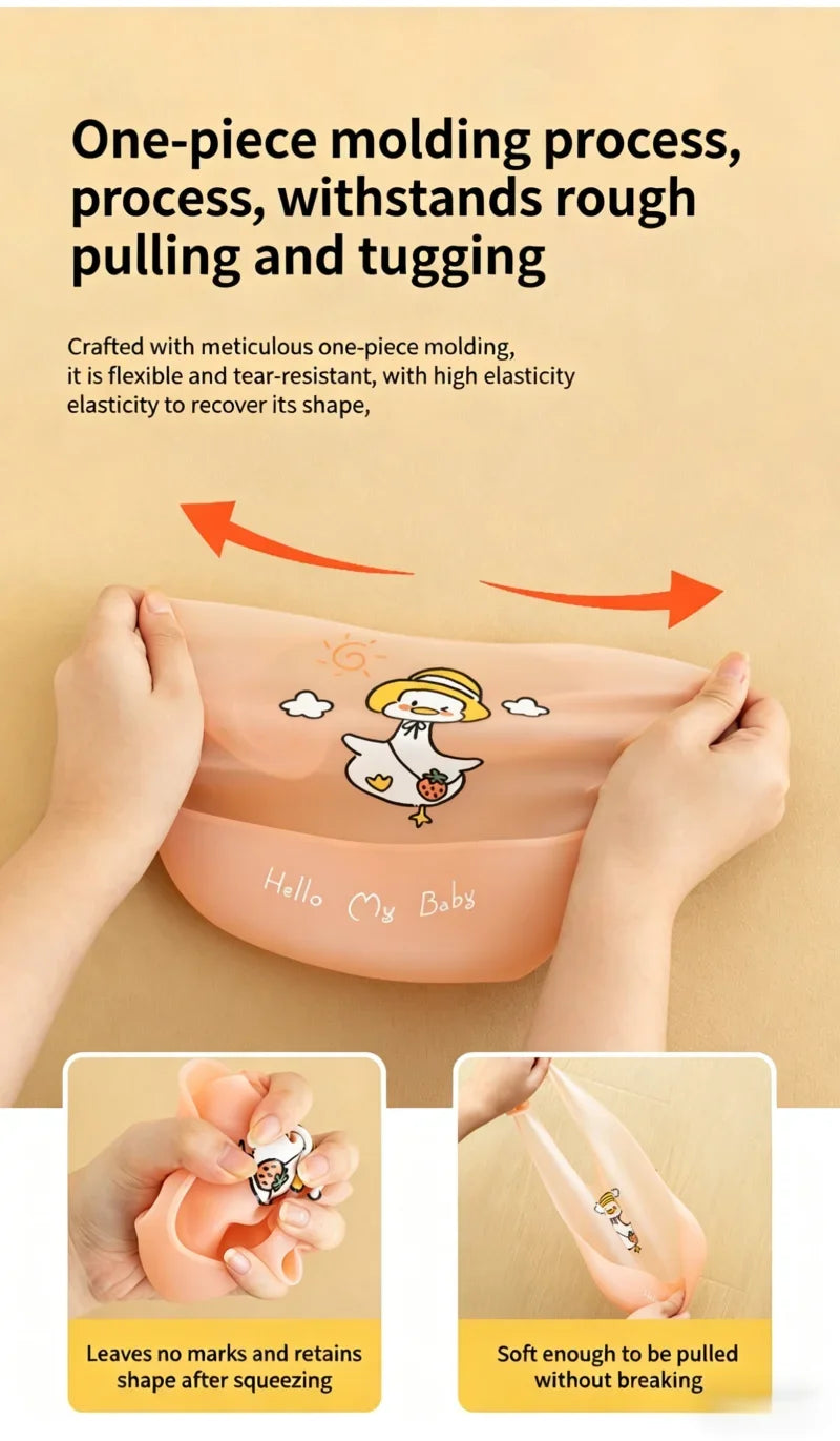 Cute Cartoon Animal Printed Baby Bibs Waterproof Kids Bib Dirtproof Girl Boy Adjustable Soft Silicone Bib Baby Feeding Stuff