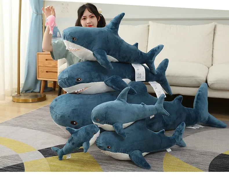 Hot Huggable Big Size Shark Plush Toy Soft Stuffed speelgoed Animal Reading Pillow for Birthday Gifts Cushion Gift For Children