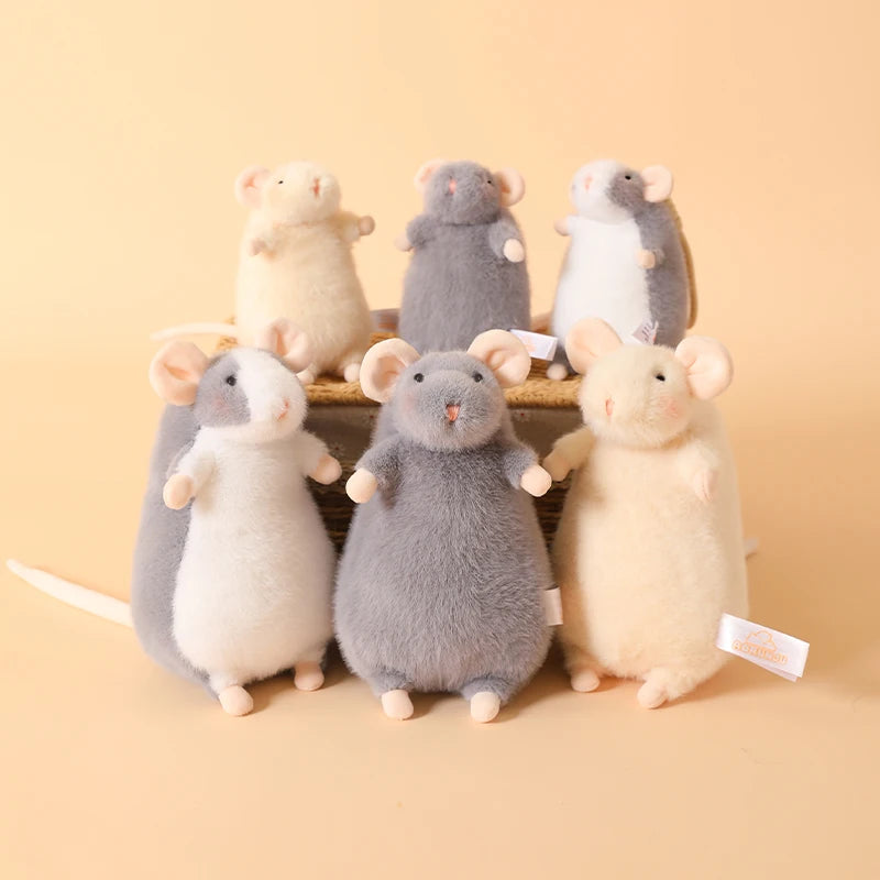 Ncie 1pc 15/21cm Cute Flower Branch Mouse Plush Pendant Kawaii Mouse Backpack Decro Stufffed Animal Happy Birthday Gifts