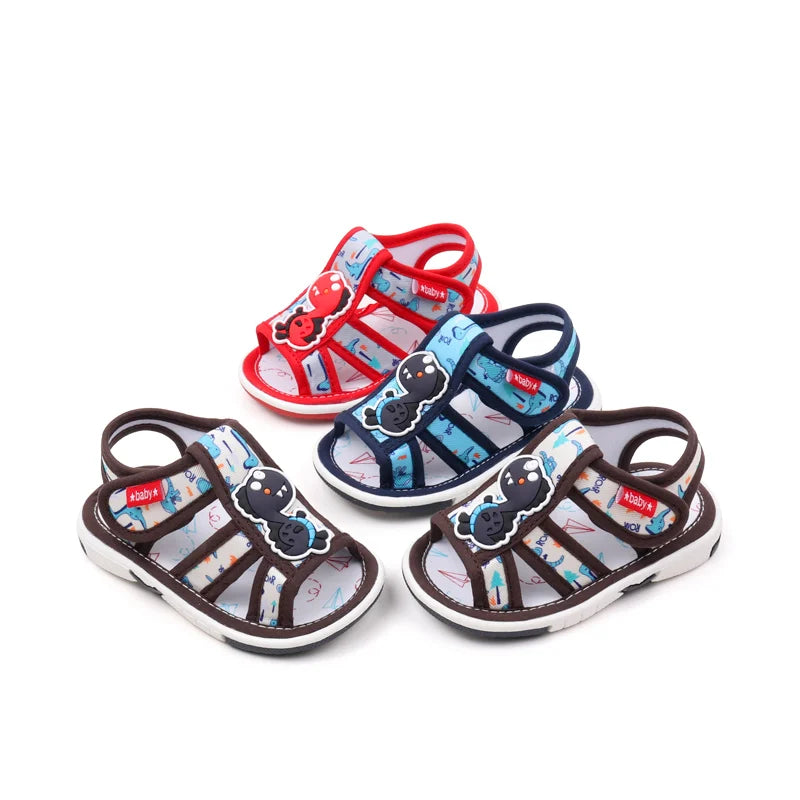 2025 Baby Sound Shoes Toddler Prewalking Summer Sandal High Quality Cute Animal for Boys and Girls Kid Squeaky Sneaker MY2402