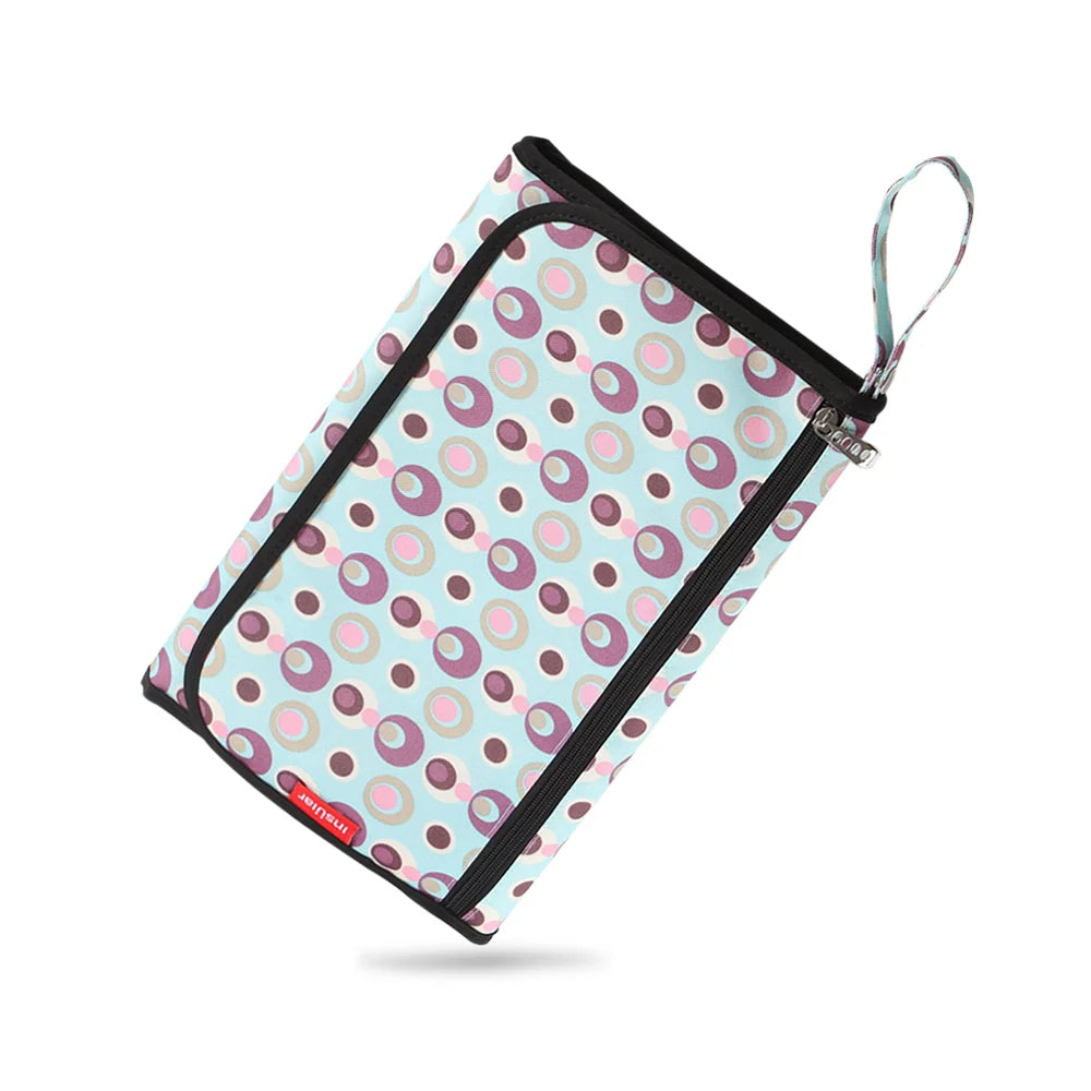 Portable Baby Changing Mat:Infant Multifunction Diaper Changing Pad for Newborns-2-in-1 Waterproof Changing Pad with Storage Bag