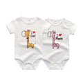 2-Pack Cute Newborn Boy Girl Bodysuits I Love Mom I Love PaPa Baby Unisex Onesies 0-24 Months Infant Clothes