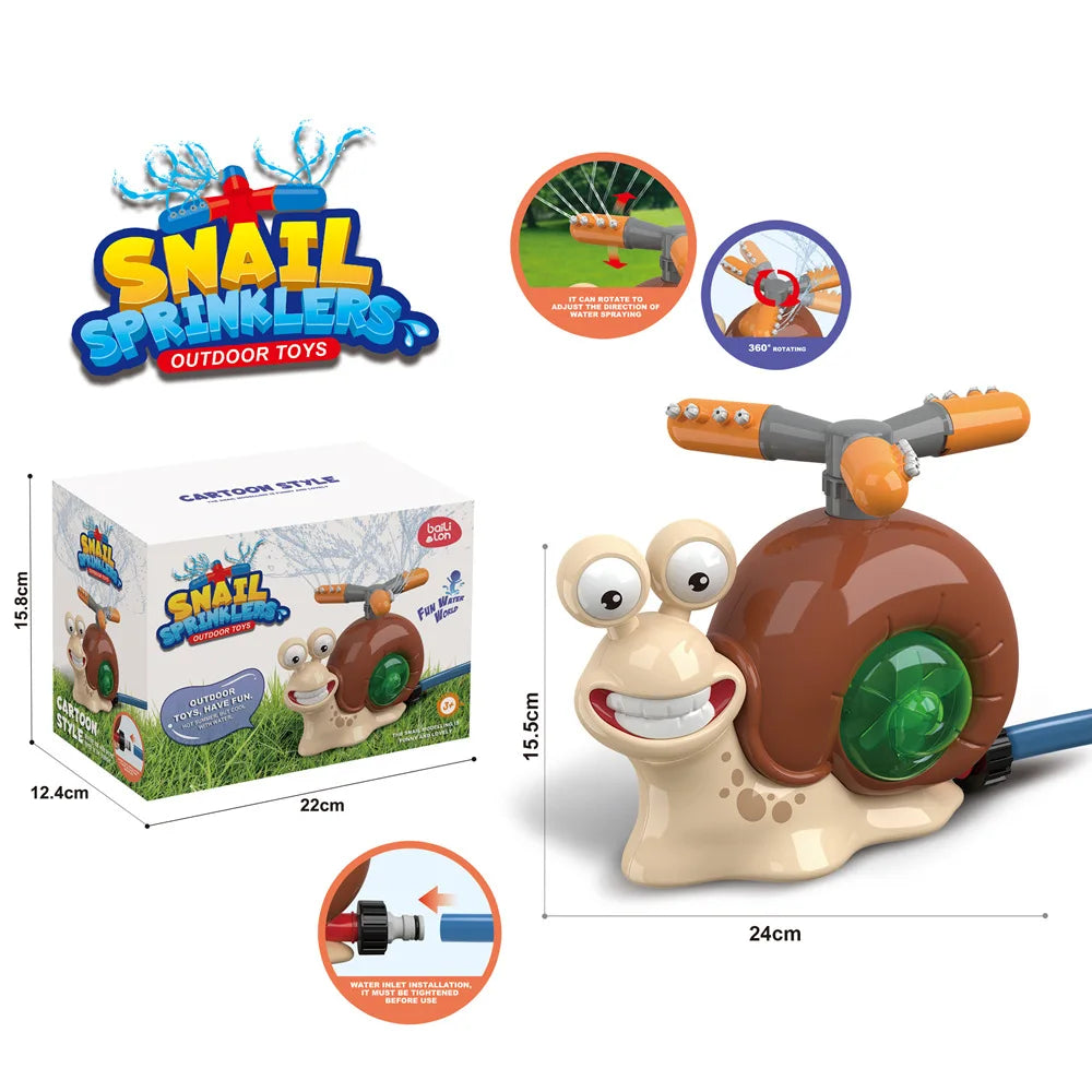 Snail Water Sprinkler Water Spray Toy Outdoor Backyard Garden Water Toys Summer Yard Cartoon Splash Sprinkler Toy for Kids