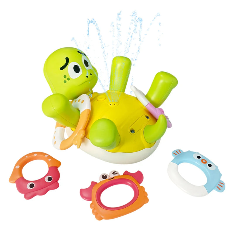 Electric Turtle Cute Swimming Turtle Water Spray Turtle Toys Bathroom Bath Toys Parent-Child Interactive for Kids Water Playing