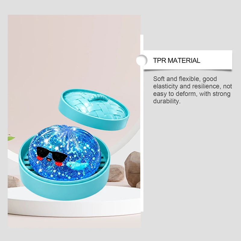 Ocean Halloween Ghost DumplingsToy Soft Slow Resilience Squishy Toy Fidget with Steamer Steamed Stuffed Bun Squishy Pinch Le