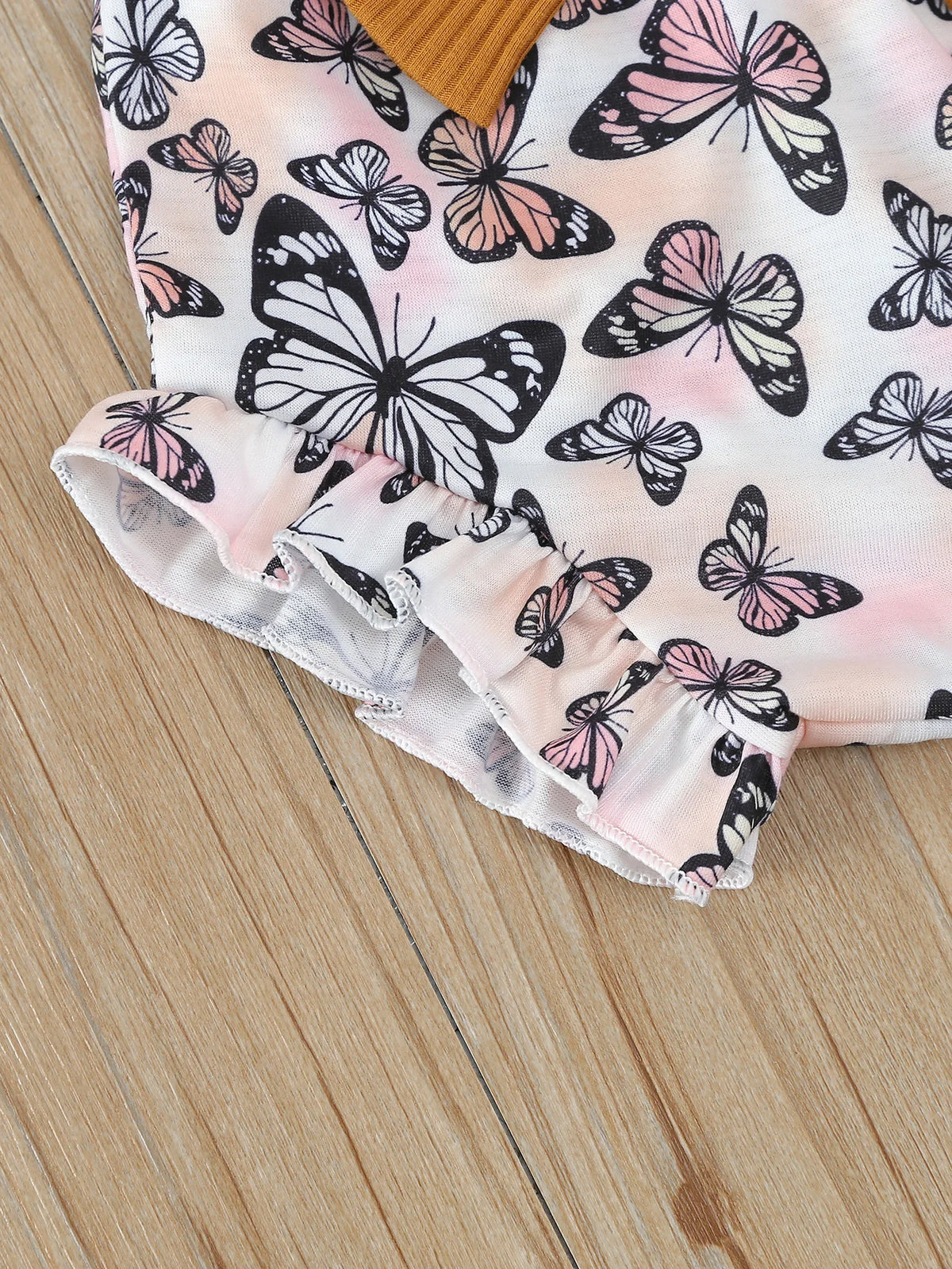 Newborn Cute Baby Girl Clothes Set Sleeveless Bodysuit Butterfly Printed Shorts 3Pcs Summer Clothing Suit Baby Girl Clothes