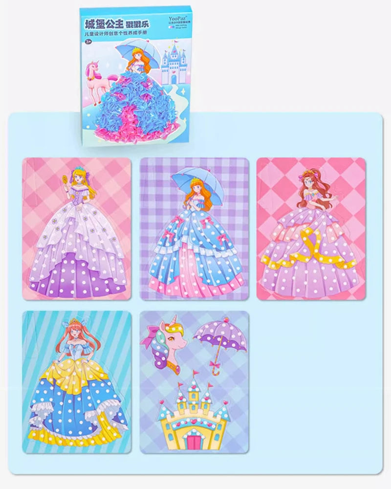 Children's Fabric Art Craze Poke Drawing Craft Toys Creative Puzzle Puncture Painting Poking Sticker Kids Birthday Gift For Girl