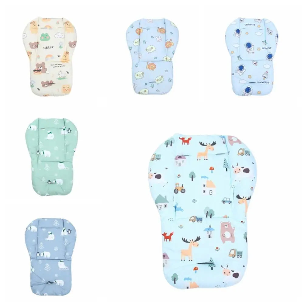 Cartoon Pattern Baby Stroller Cushion Stroller Accessories Baby Seat Cushion Pushchair Car Mat Car Seat Seat Liner