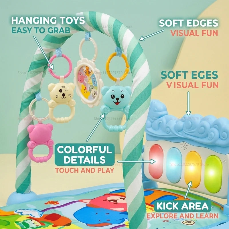 Baby Play Gym Piano Mat Newborns Toddlers 0-36 Months Crawling Musical Activity Toys Early Education Infant Sensory Development