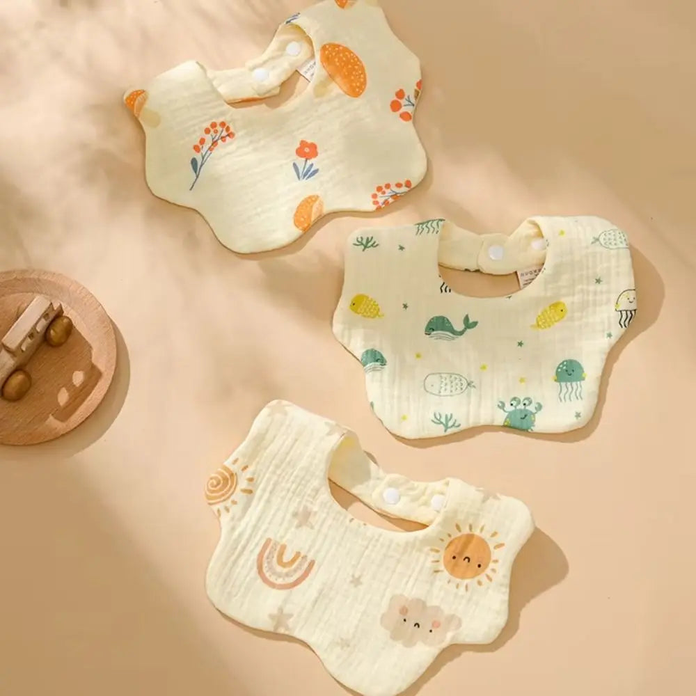 Babies Accessories 6 Layer Cotton Bib Waterproof Cartoon Saliva Towel Soft Feeding Bib Newborn