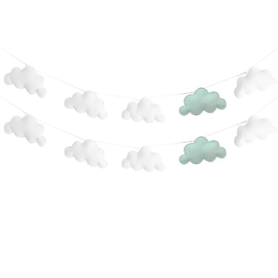 2Pc Ins Nordic Felt Cloud String Wall Hanging Home Room Decoration Bed Tent Bed Curtain Matching Room Decoration Hanging Decorations Holiday Wall Decoration Hanging Decorations