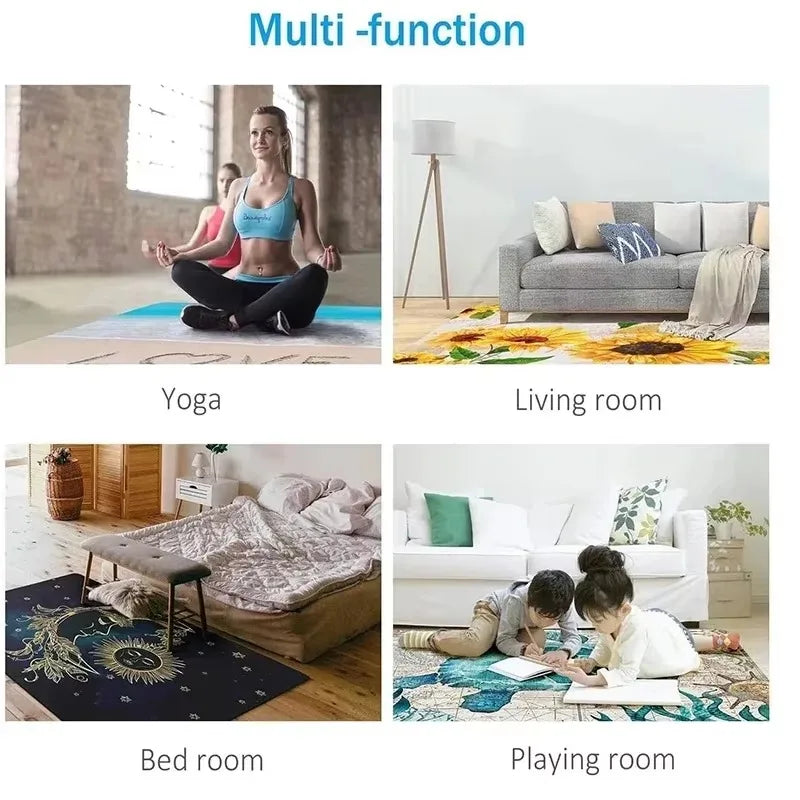 Kids Interactive City Traffic Jungle Animal Play Carpet Fun Road Track Game Mat Easy Clean Rug for Living Room Kids Bedroom
