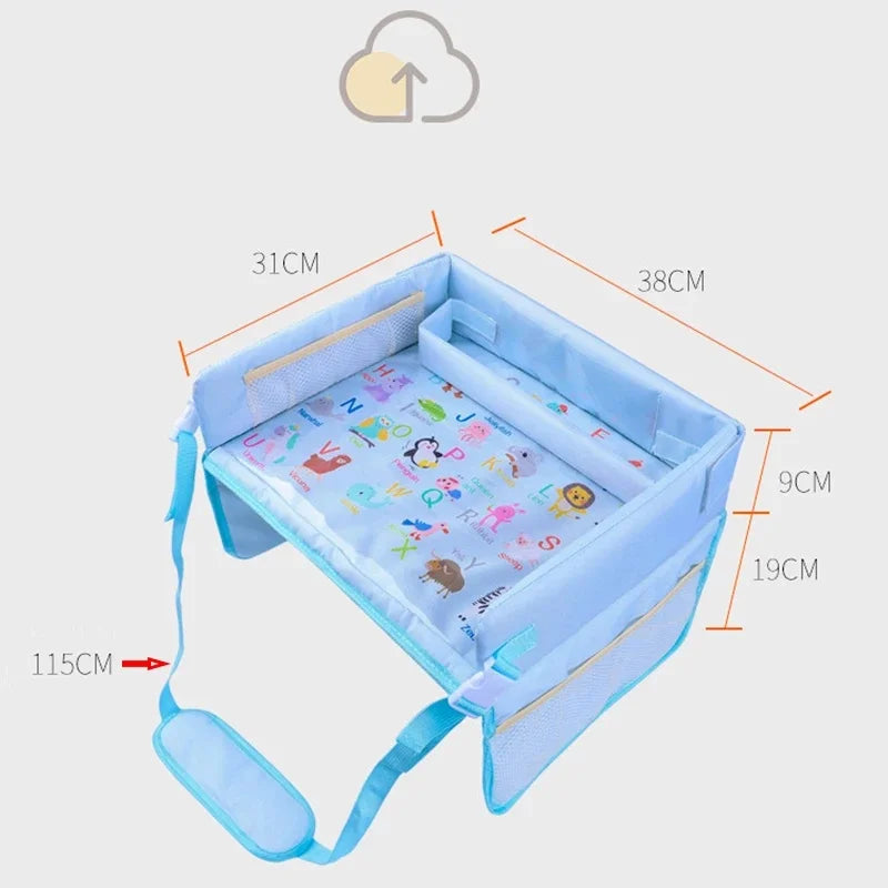 Organizer Tray Foldable for Car Child Safety Seat Stroller Kids Toy Food Cup Holder Desk Waterproof Baby Car Seat Organizer