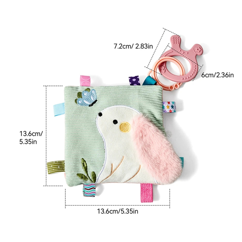 Silicone Baby Teether Rattle Soothing Toy 0-12 Months Bpa Free Food Grade Hand Bell 001