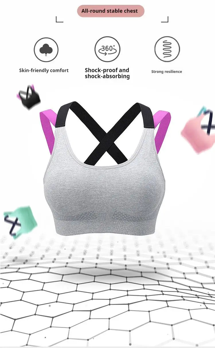 3 Pcs Women Breathable Sports Bra Absorb Sweat Shockproof Padded Gym Running Fitness Seamless Yoga Sports Bra Underwear
