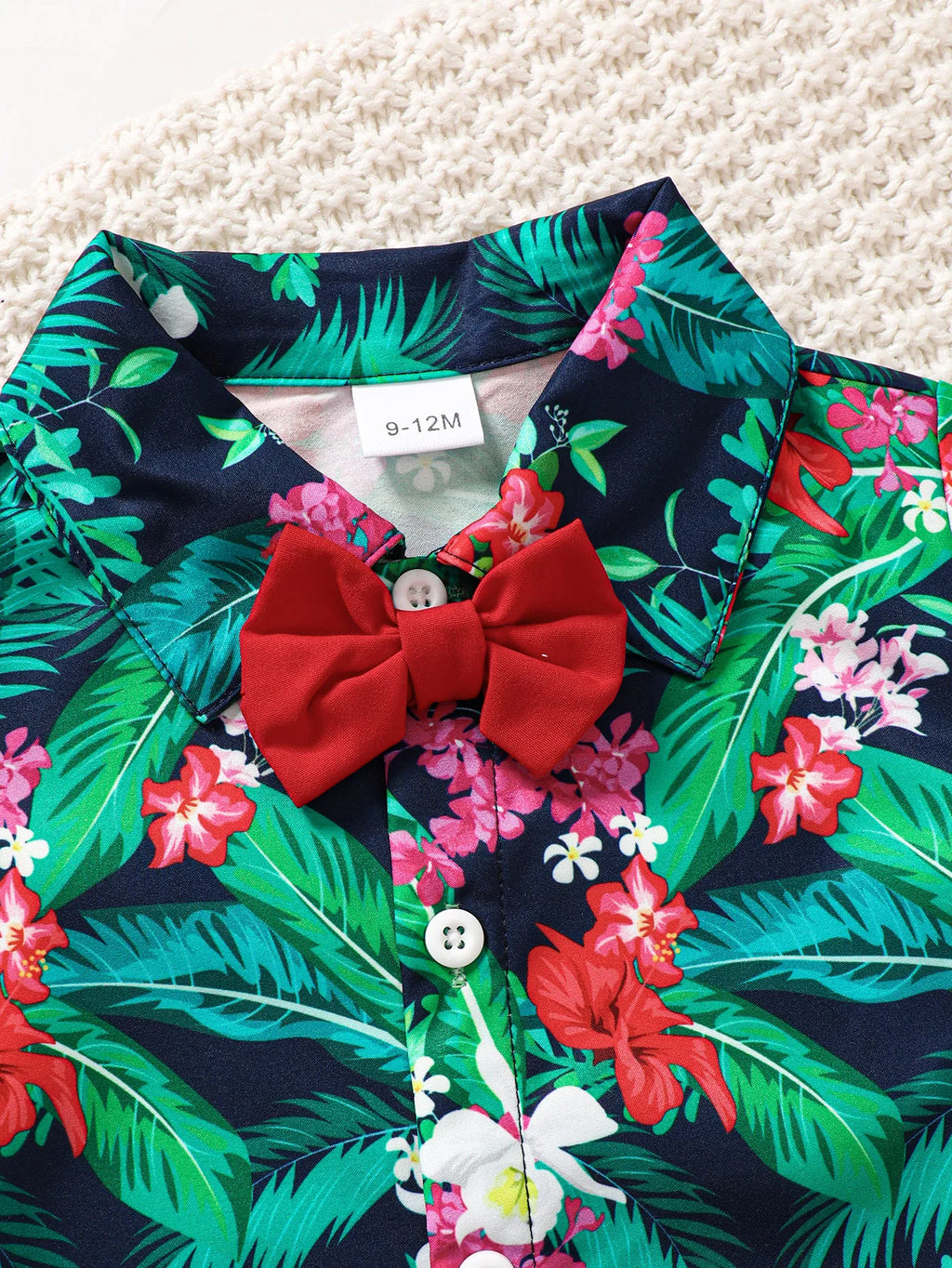 Baby Boy Vacation Casual clothing Maple leaf Print Full Print shirt+Shorts Set for 0-3 Year old Toddlers Fashion Summer Set