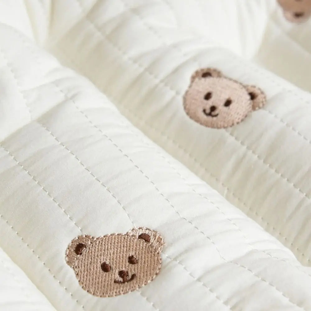 Universal Comfort Soft Stroller Seat Cushion Cute Bear Embroidery Baby Pram Cushion Skin-friendly Infant Seat Liner Pad Toddler