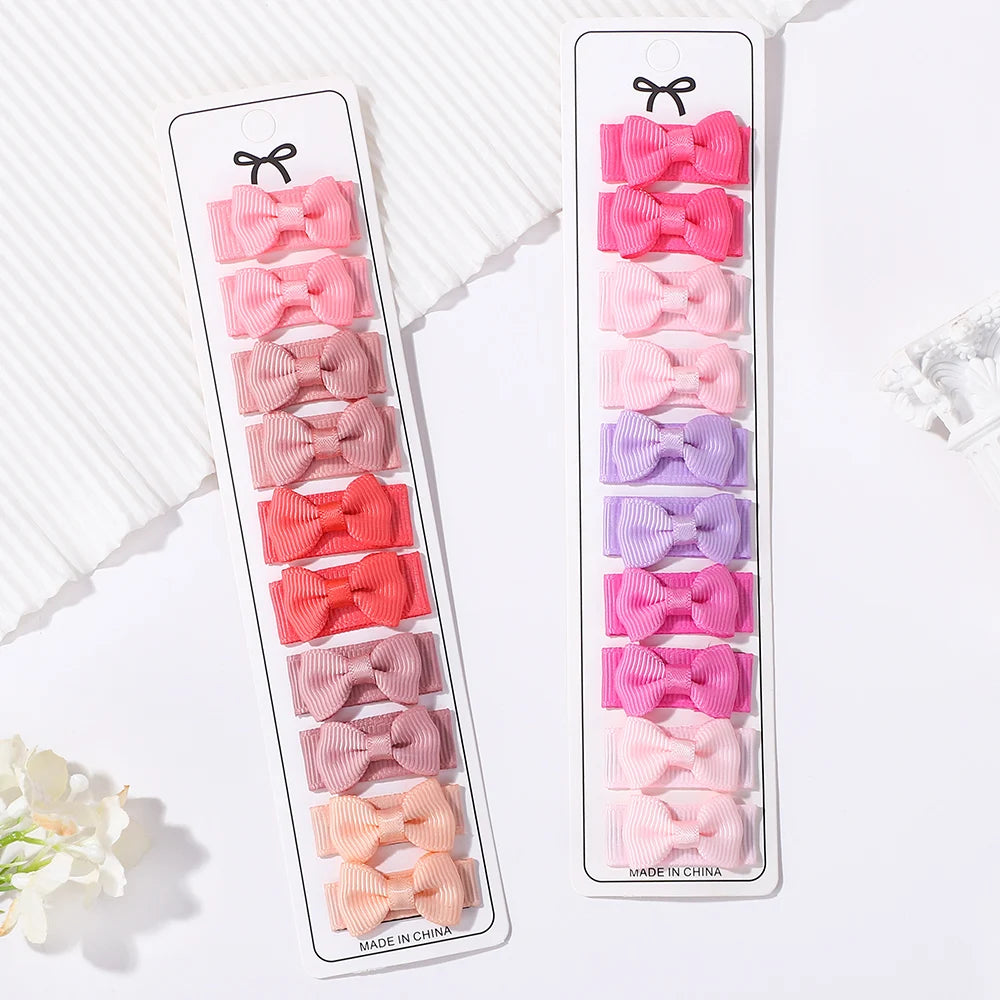 20Pcs/set Baby Safe Hairpins Mini Bows Hair BB Hairclips Candy Color Hairgripes Children Lovely Hair Accessories