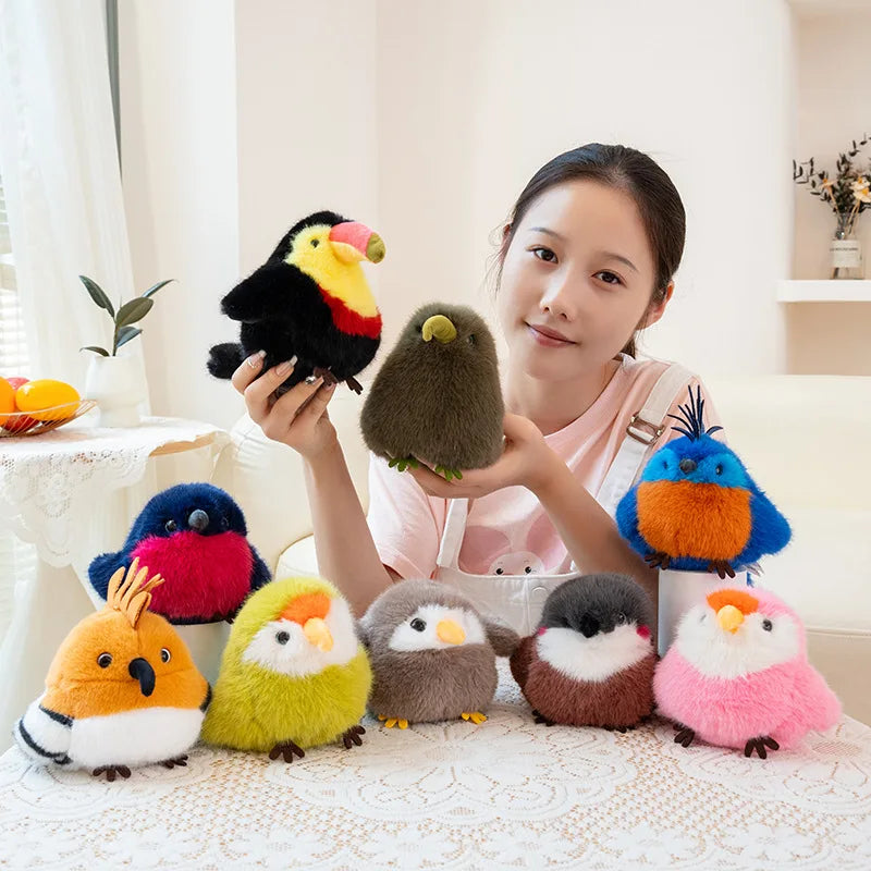 Kawaii Bird Plush Doll Pendant Lifelike Designs Parrot Sparrow Penguin Mallard Duck Kiwi Soft Toy for Boys & Girls Birthday Gift