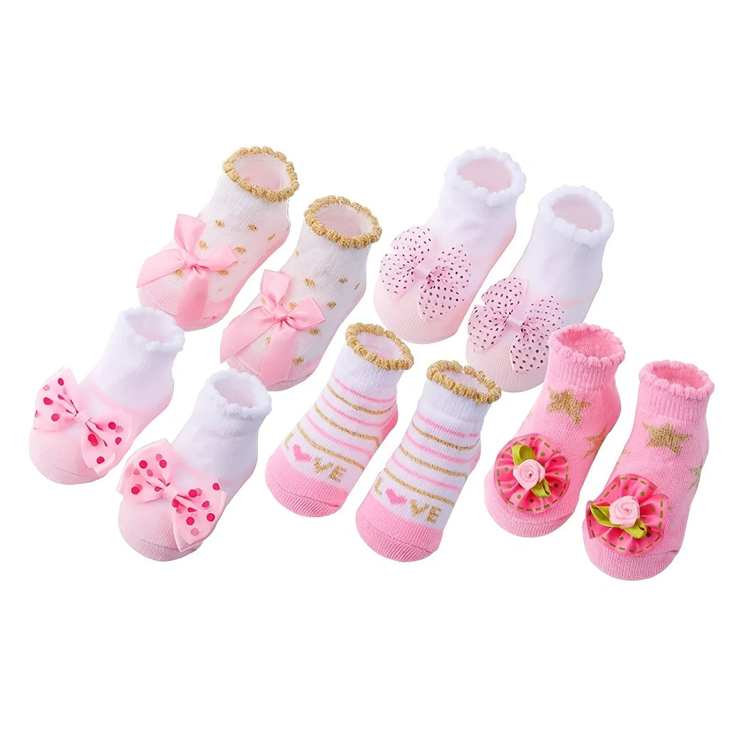 Kids Children's Socks for Girls Boys Non-slip Print Cotton Toddler Baby Christmas Socks for Newborns Infant Short Socks Clothing