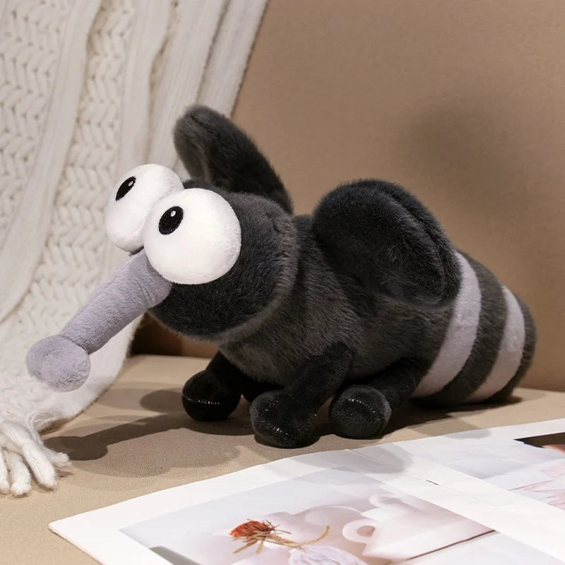 Summer Mosquito Plush Toys 13/20/30cm Cute Stuffed Bugs with Angry Face Fluffy Dolls for Room Decor Children's Birthday Gifts