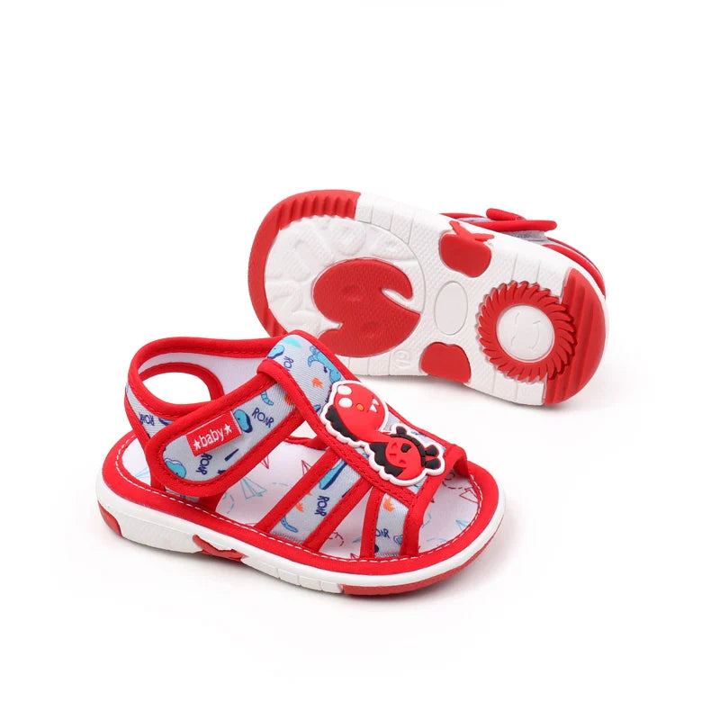 2025 Baby Sound Shoes Toddler Prewalking Summer Sandal High Quality Cute Animal for Boys and Girls Kid Squeaky Sneaker MY2402