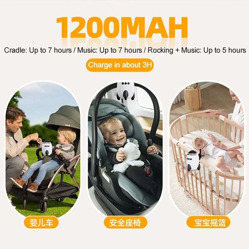 Baby Stroller Rocker Sound Machine Portable White Noise Sleep Aid Vibrating For Baby Soothing Natural Sounds Bluetooth Speaker