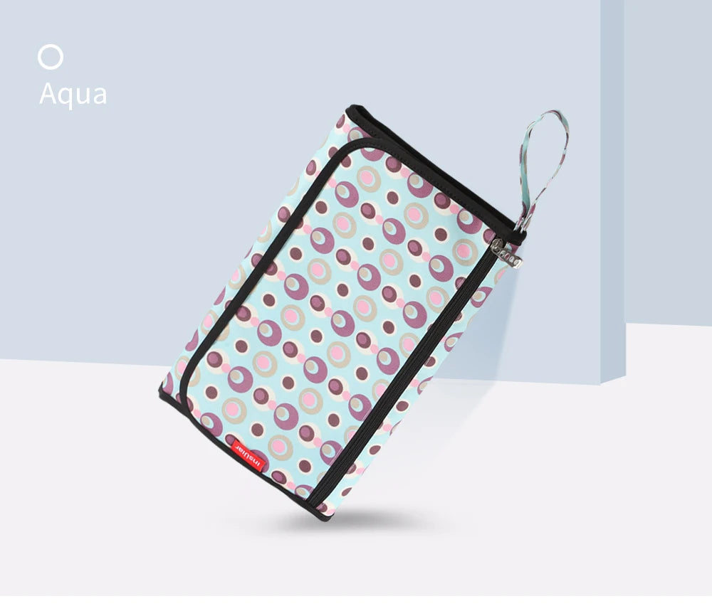Portable Baby Changing Mat:Infant Multifunction Diaper Changing Pad for Newborns-2-in-1 Waterproof Changing Pad with Storage Bag