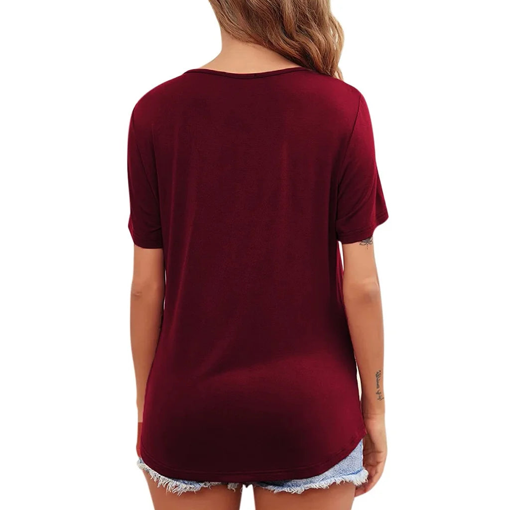 3PCS Summer Fashion Irregular Pregnant Women Breastfeeding Top Comfortable Round Neck Anti Light  Short Sleeve T-shirt