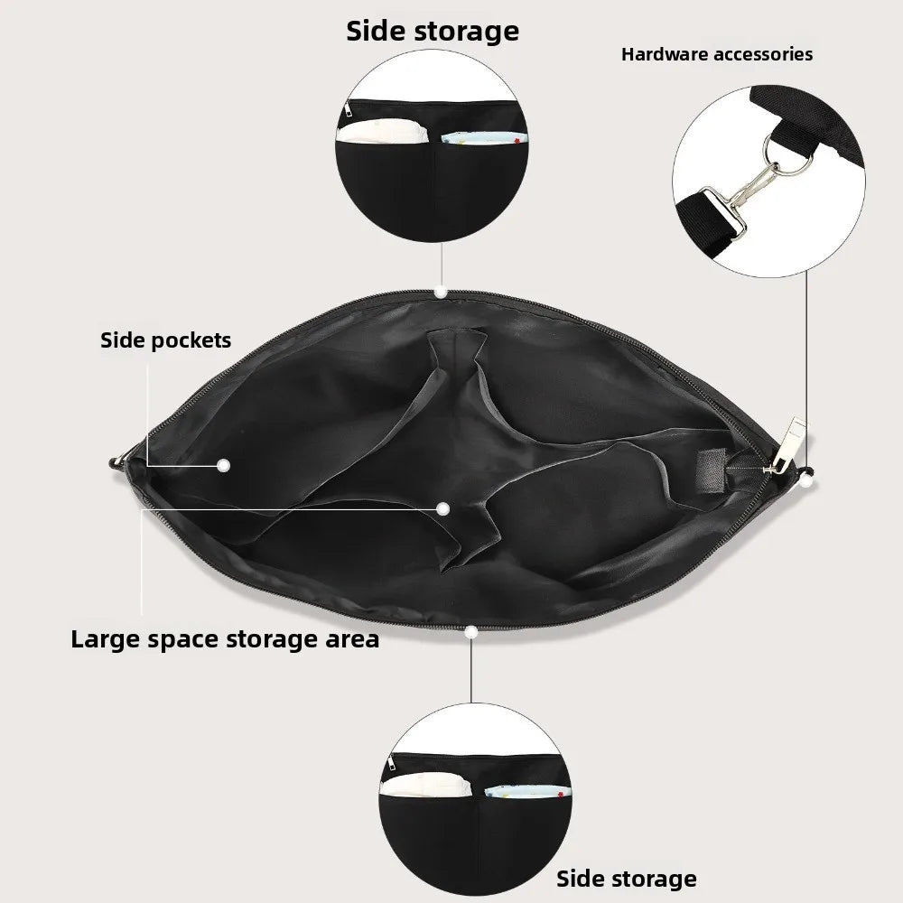 Portable Baby Stroller Storage Bag Multifunction Black Baby Pram Hanging Bag Large-capacity Waterproof Mommy Shoulder Bag