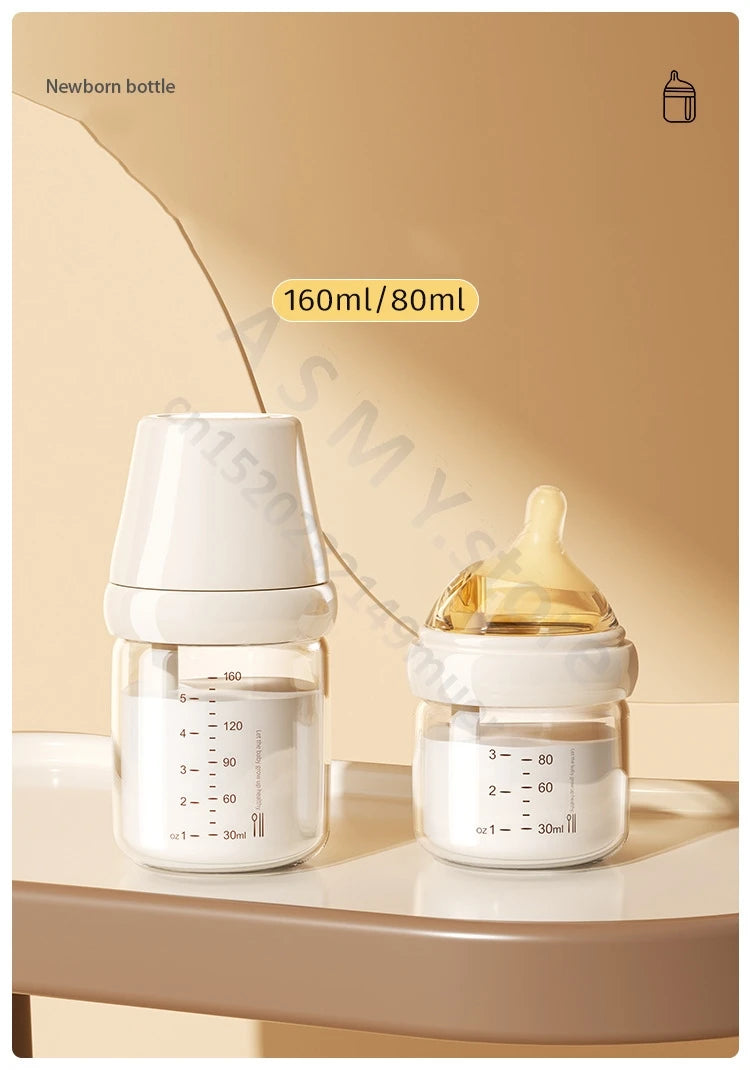 Yeselino 6th gen anti-colic glass newborn bottle, 0-6 months