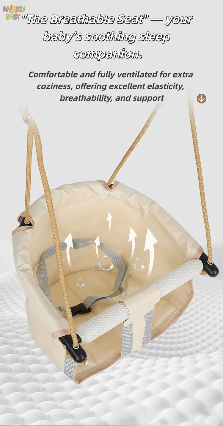 Adjustable Baby Swing - Foldable 360° D-Shaped Portable Rocker