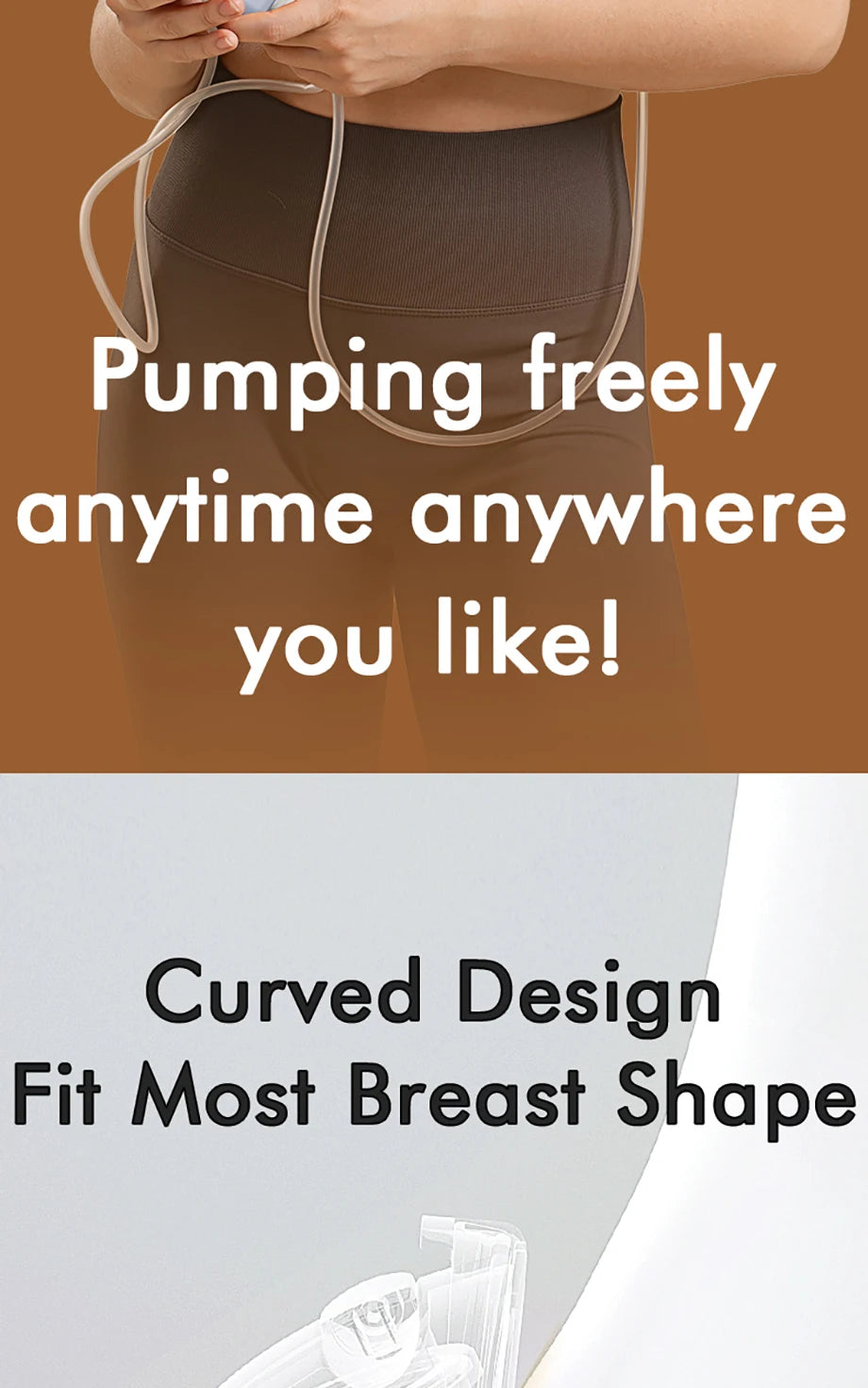 NCVI Hands Free Wearable Breast Pump, Combined with Strong Motor and Wearable Cups, 4 Modes 9 Levels, 21/24/28mm, Low Noise